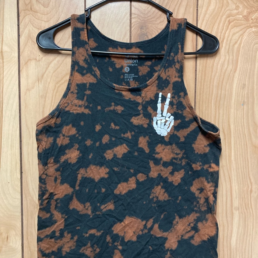 Black and Brown Tie-Dye Tank Top